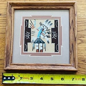 Navajo Sand Painting, Artist Glen Nez, 7” x 7”